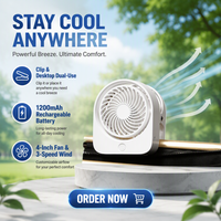 Mini ventilateurs de bureau à pince, portables, rechargeables par USB, multifonctions, petits ventilateurs de bureau rechargeables, petits ventilateurs portables pour l'été