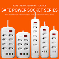 Multiprise intelligente pour l'exportation, spécifiquement conçue pour le Brésil, avec 3/4/5/6 prises, 3 ports USB, antistatique et sécurité enfant