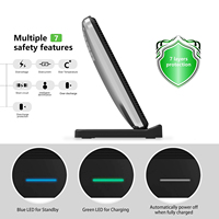 Support de chargeur sans fil 15W à 2 bobines avec ventilateur de refroidissement, charge rapide pour téléphone portable, prix d'usine