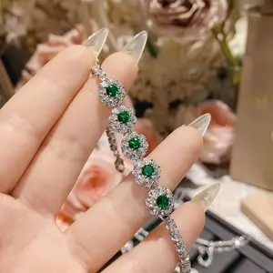 Kustom lab tumbuh zamrud Rubi gelang safir oem batu permata gelang perhiasan untuk wanita