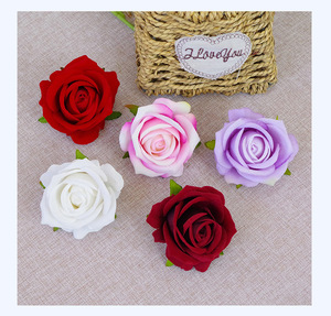 Real Touch Rose 7cm Velours Têtes <span class=keywords><strong>De</strong></span> Fleurs Salle <span class=keywords><strong>De</strong></span> Mariage Festival Décoration DIY Simple Bloom Guirlande Fournitures - Product Image 3