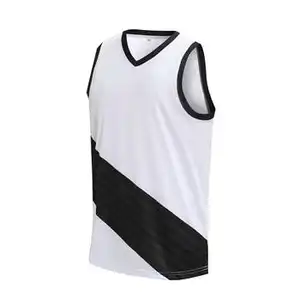 Kustom Mens Jersey Bola basket 100% poliester pengiriman cepat tanpa lengan latihan basket Jersey