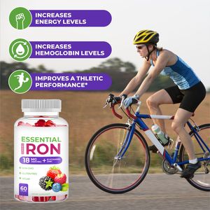 C vitamini ile OLLI özel etiket Vegan demir Gummies-20 mg büyük tatma doğal lezzet sakızlı takviyesi ücretsiz çiğneme - Product Image 4