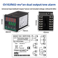 Contrôleur de température numérique PID CH102 MV Relais SSR Vertical 48*48mm Double sortie Thermostat de four Matériau plastique OEM IP66