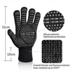 Printed Heat Resistant Waterproof Kitchen Oven Mitt BBQ Grill Gloves Dishwasher Safe Food Grade Durable Eco-Friendly - Product Image 2