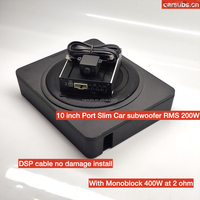 Coffre de voiture Subwoofer mince 10 pouces Porté RMS 200W avec amplificateur monobloc RMS 400W Classe D