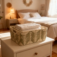 Panier rectangulaire multifonctionnel personnalisable en corde de papier tressée, moderne, écologique et durable, pour comptoir et usage domestique