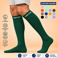 Chaussettes de compression montantes personnalisées avec logo de marque privée, respirantes en nylon et élasthanne pour le sport, les voyages et le quotidien, vente en gros OEM