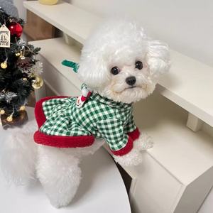 Nuevo Abrigo Reversible para Perro para Clima Frío y Vestido Falda de Punto de Algodón con Patrón a Cuadros, Ropa Cálida de Invierno para Mascotas, Estilo Navideño - Product Image 5