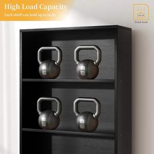 Étagère ouverte à six niveaux en bois naturel, idéale pour le rangement et la présentation, convient pour le bureau à domicile et le salon, optimise l'espace familial. - Product Image 6