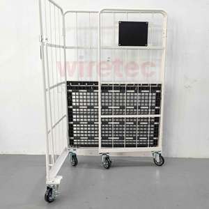 Carro de Logística Plegable de Metal Vatek con 4 Ruedas de PU, Estructura de Malla con Recubrimiento en Polvo, para Uso en Almacenes y Supermercados - Product Image 4