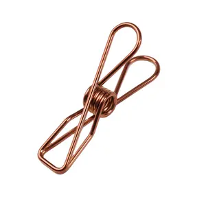 Cung Cấp Nhà Máy Rose Gold 316 Marine Clothespins Kim Loại Thép Không Gỉ Clip Vải Pegs Với Suối Nước Và Kim Loại Clip