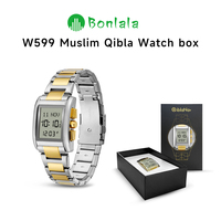 Jam Tangan Muslim Mewah dari Baja Tahan Karat dengan Alarm Adzan Fajr, Tahan Air, dan Pengatur Waktu Haji