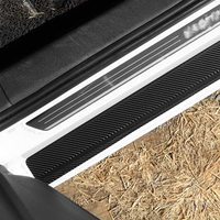 Neoteck zoom — autocollants en Fiber de carbone, 4 pièces, pour pédale de marche, pour porte de voiture
