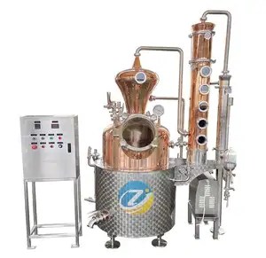 ZJ 100L Easy Operation Copper Pot home distilling equipment Commercial distillation apparatus copper still