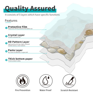 Carreaux Alien Imitation Galets PVC Imperméable Résistant à l'Huile Autocollants Muraux Modernes Auto-adhésifs pour Salon Hôtel Salle de Bain - Product Image 3