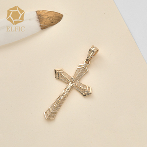 Elfic सुरुचिपूर्ण धार्मिक लटकन सामान ईसाई गहने पार लटकन हार सोने क्रॉस कील गहने - Product Image 3