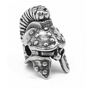 Cuentas espaciadoras de acero inoxidable con forma de casco de soldado Yunnique para la fabricación de pulseras, accesorios de joyería DIY - Product Image 1