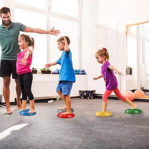 Nueva llegada antideslizante gimnasio Yoga ejercicio Fitness PVC inflable medio Yoga equilibrio ejercicio media pelota para Yoga comodidad mejorada - Product Image 6