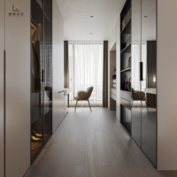 Armoire d'angle encastrée moderne de luxe écologique en bois massif laqué et panneaux mélaminés avec verre et éclairage LED, personnalisable et modulaire