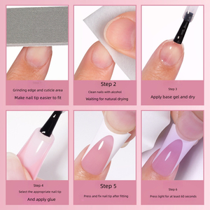 Faux ongles à presser couleur naturelle pour manucure française, pièces d'ongles portables DIY pour usage personnel et vente en gros en salon - Product Image 2