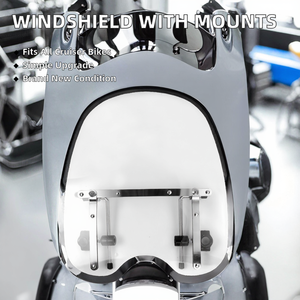 <span class=keywords><strong>Pare</strong></span>-<span class=keywords><strong>brise</strong></span> universel en ABS pour moto avec accessoires pour Suzuki Yamaha Kawasaki Cruisers, déflecteur de vent haute résistance transparent - Product Image 2