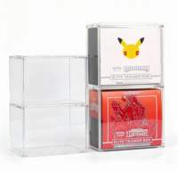 Boîte d'entraînement Elite en acrylique empilable personnalisée, étui de présentation TCG pour boîte ETB en acrylique empilable de 5+8 mm