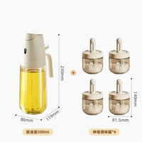Bouteille d'assaisonnement à vinaigre d'huile à double usage étanche Pulvérisateur à pompe de cuisine avec presse Réservoir d'huile en verre Home Household Essentials