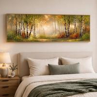 Tableau mural élégant sur toile, motif réveil de la forêt au début du printemps, art abstrait d'arbre, pour décoration de chambre et salon serein
