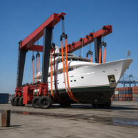 Lève-bateau mobile 60 tonnes, machine de levage de bateaux électrique hydraulique pour marina