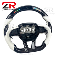 Volant de voiture personnalisé avec LED RPM, cuir véritable, matériau en fibre de carbone pour Dodge Charger Challenger Hellcat SRT 392 Scat-pack