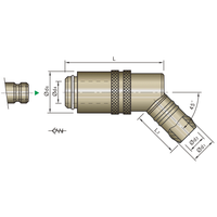 Connecteur à déconnexion rapide ZZ80-45 45 °   Coude pour HASCO Z80/9/13/19 en laiton avec/sans valve, moule de refroidissement OEM