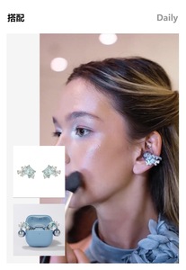 Écouteurs sans fil faits main de style Semaine de la Mode de Paris, 1ère/2ème génération, avec boucle diamantée et clip d'oreille papillon en cristal, idéal pour Noël - Product Image 4