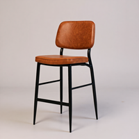 Chaises et ensembles de restaurant commerciaux modernes et minimalistes en fer durable avec mousse haute densité et similicuir pour usage en centre commercial
