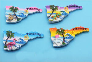 Imán de Resina Personalizado con Mapa de <span class=keywords><strong>Tenerife</strong></span>, Playa Náutica, Delfín, Tabla de Surf, Tortuga, Palmera, Decoración Sostenible para el Hogar - Product Image 2