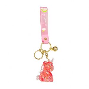 Creative Oil Nightlight Bubble Bead Unicorn Quicksand Bottle Keychain Cartoon Floating Liquid <b>Key</b> <b>Chain</b> - Product Image 6