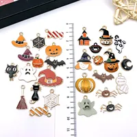 Accesorios de decoración colgantes DIY de Halloween transfronterizos para Amazon aleación aceite gota calabaza sombrero bruja niños al por mayor