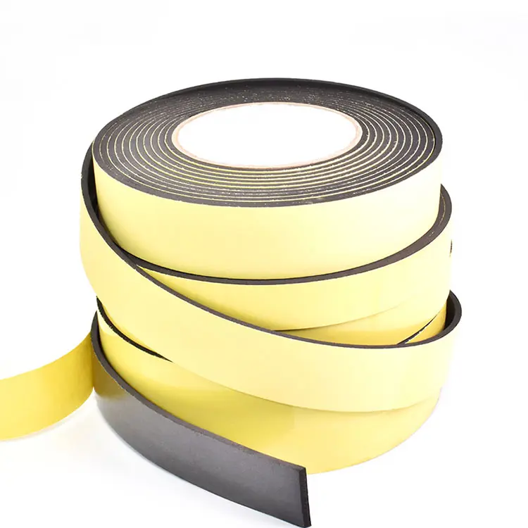 Light yellow high viscosity EVA foam tape foot pad for shock absorption black self-adhesive sponge adhesive sealing strip