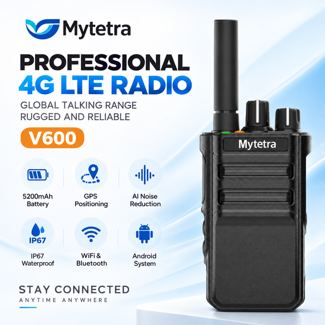 MYT V600 4G LTE POC Two Way Radio Global Network Walkie Talkie IP67 Waterproof GPS Long Range Professional Handheld Transceiver