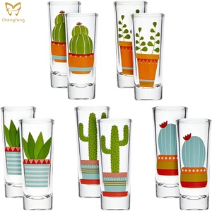 Set di bicchieri alti da 2 once per bicchieri da whisky <span class=keywords><strong>Tequila</strong></span> Vodka Set regalo bicchieri da Shot trasparenti con Base pesante - Product Image 2