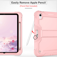 Étui de protection robuste pour tablette B2B Rose Gold 3 couches pour filles, femmes et enfants, compatible avec iPad 11e génération/iPad 10e génération 11 pouces