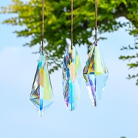 Grand pendentif en cristal K9, prisme en verre, attrape-soleil arc-en-ciel, ornement suspendu pour lustre, décoration de maison, jardin, fenêtre