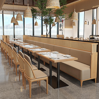 Moderne Maßgefertigte Café-Sitzbank Restaurant-Sofa Tische und Stühle Sets Rattan Restaurant-Sitzgruppe für Kaffeehäuser
