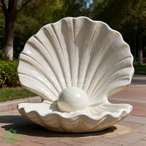 Sculpture moderne en résine acrylique avec coquillages et perles, nouvelle conception Senzhao, pour décoration extérieure - Product Image 3