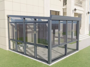 Salles de bronzage préfabriquées modernes <span class=keywords><strong>Solarium</strong></span> Verre isolé Lowe Véranda en bois préfabriquée Salon de jardin Maison Patio Véranda en verre - Product Image 4