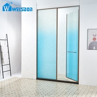 Porte de douche pivotante encadrée en verre de sécurité laminé 4mm+4mm en alliage d'aluminium marron café, facile à nettoyer, pour hôtel