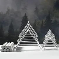 Pirâmide som chakra de quartzo, alta pureza, som, cristal, canções, pirâmide, para cura de som com estojo