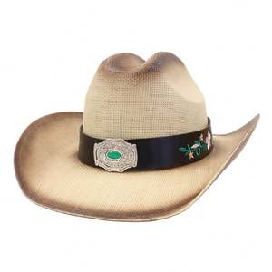 Sombrero Fedora de Paja N46 con Bordado a Mano y Estilo de Imagen, Accesorio de Cinta y Cuerda para Primavera/Verano, Ideal para Negocios y Viajes - Product Image 1