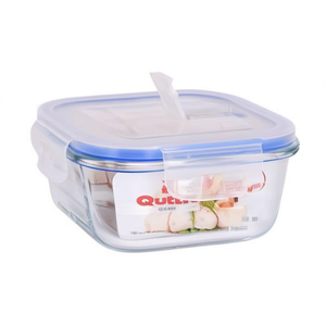 FIAMBRERA Contenant alimentaire hermétique en verre rouge 16 cm, design moderne rectangulaire, compatible micro-ondes, capacité 750 cc, techniques d'impression - Product Image 2