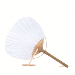Éventails en bambou tissé personnalisés de style japonais, écologiques, promotionnels, pour mariage, décoration, cadeaux, avec poignée naturelle - Product Image 4
